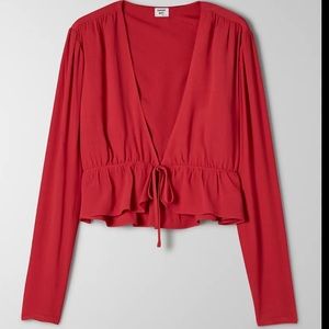 Aritzia tie front blouse